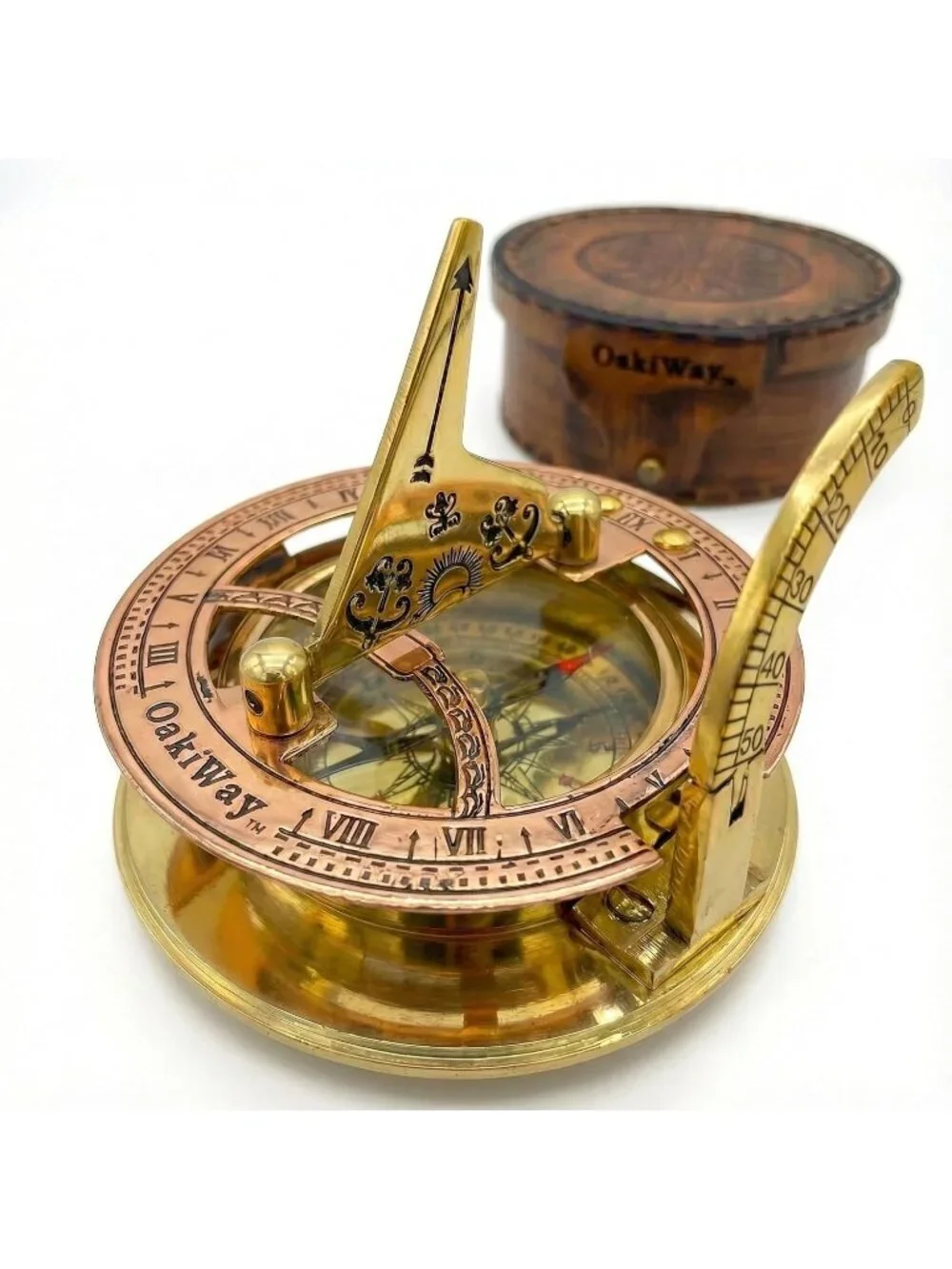 Home All Gold Sundial Compass Sailing Vintage Anniversary Unique Nautical Clock